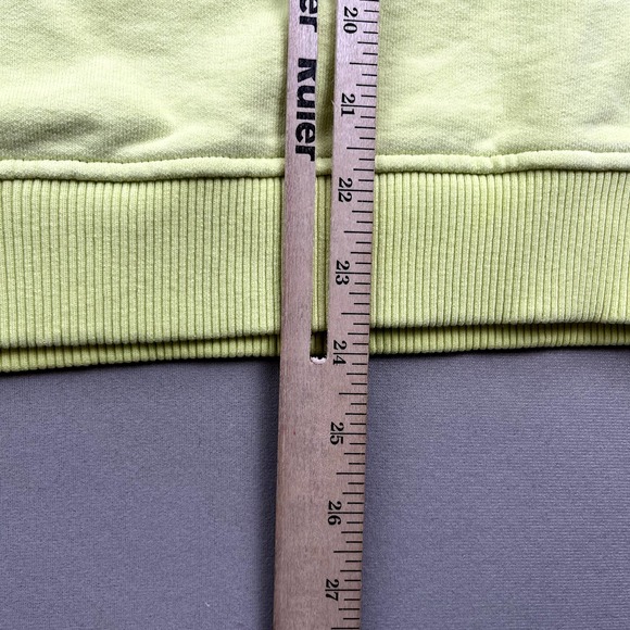 Acne Studios Sweatshirt Womens XXS Fluo Green Neon Yellow Stamp Logo Relaxed Fit - Picture 11 of 12